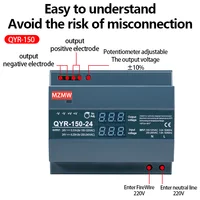 QYR-60W 100W 150W DIN Rail Switching Power Supply AC-DC 12V 24V with Digital Display Step Shape Industrial for LED Light Strip - Image 3