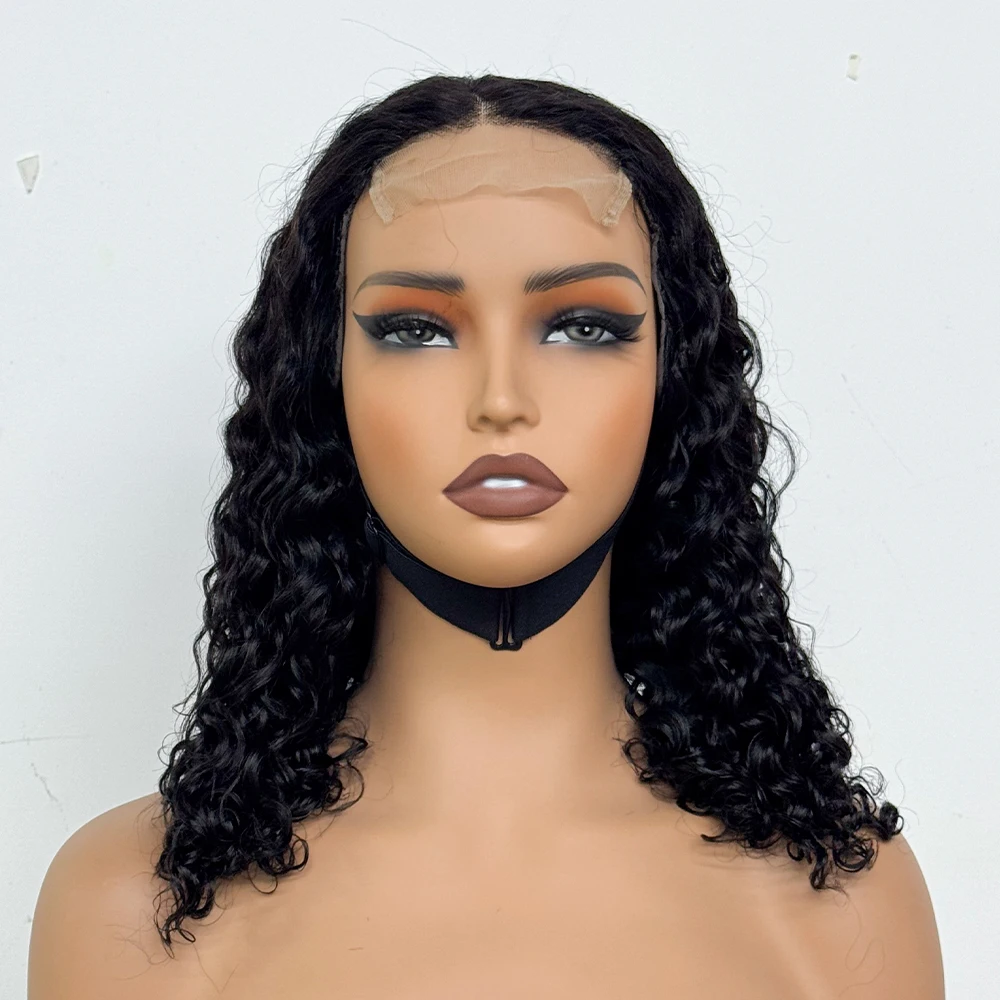 4x4 Lace Closure Frontal Wigs 250% Density Water Wave Human Hair Wigs Curly Hair Real Human Hair Wig 16inches Wigs for Women