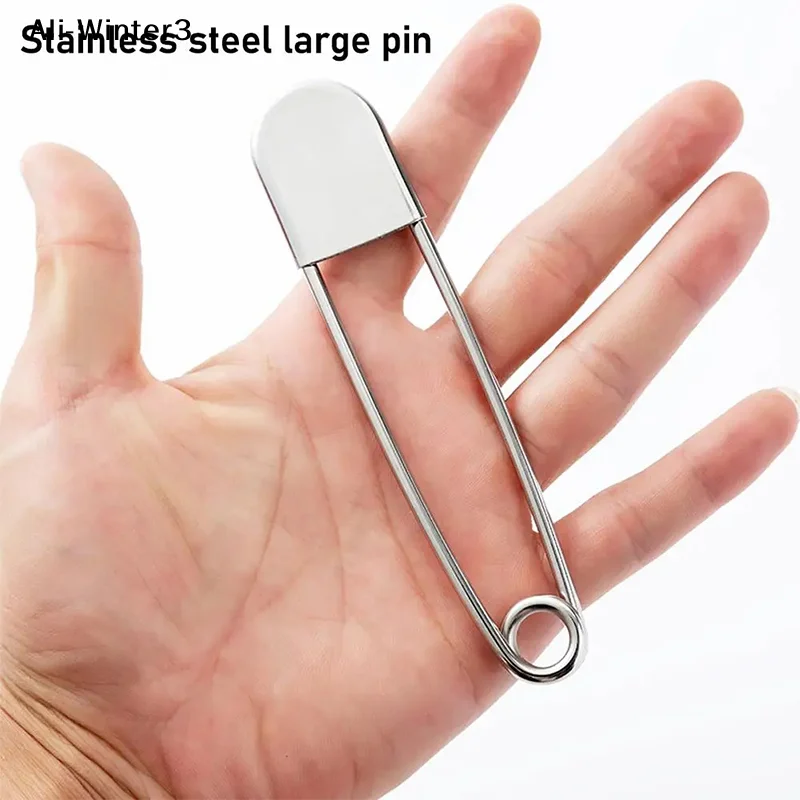 【WH】1Pc DIY 재봉 도구용 스테인레스 스틸 대형 안전핀 12.8cm 바늘로 감싼 고정용 핀