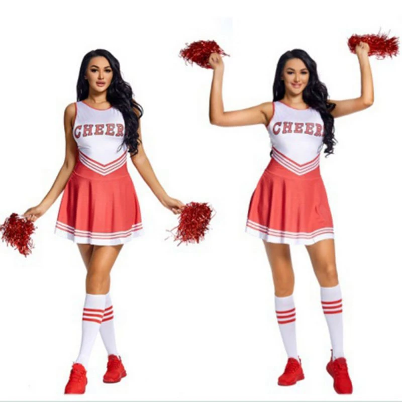 Ladies Cheerleader Costume School Outfits Fancy Skirts Cheer Leader Uniforms Women Sports Clothing