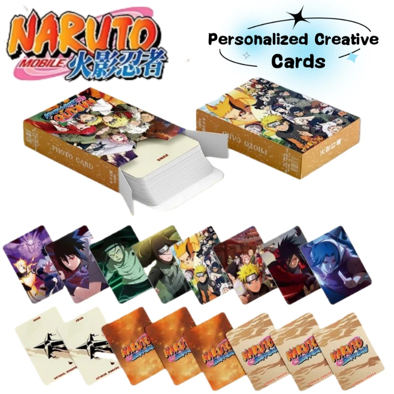 NARUTO Uzumaki Naruto Uchiha Itachi Gaara Anime Zweidimensionale Laserkarten Studenten-Sammelkarten Gedenkkarten 55 Stück