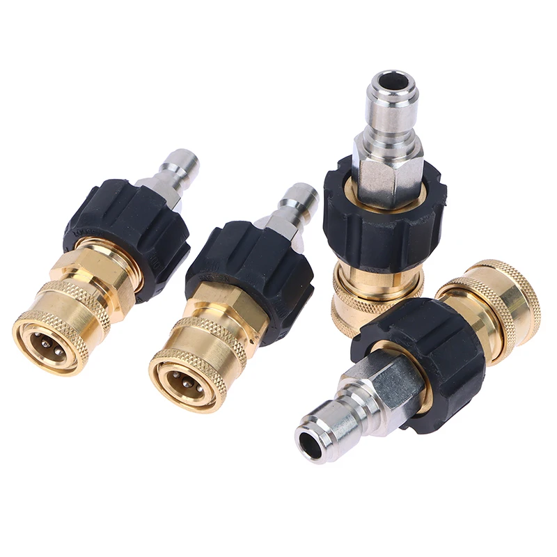 압력 와셔 퀵 커넥트 피팅, 압력 와셔 호스 및 건 어댑터, 최대 4500 PSI, M22, 14mm, 15mm 1/4 3/8 인치