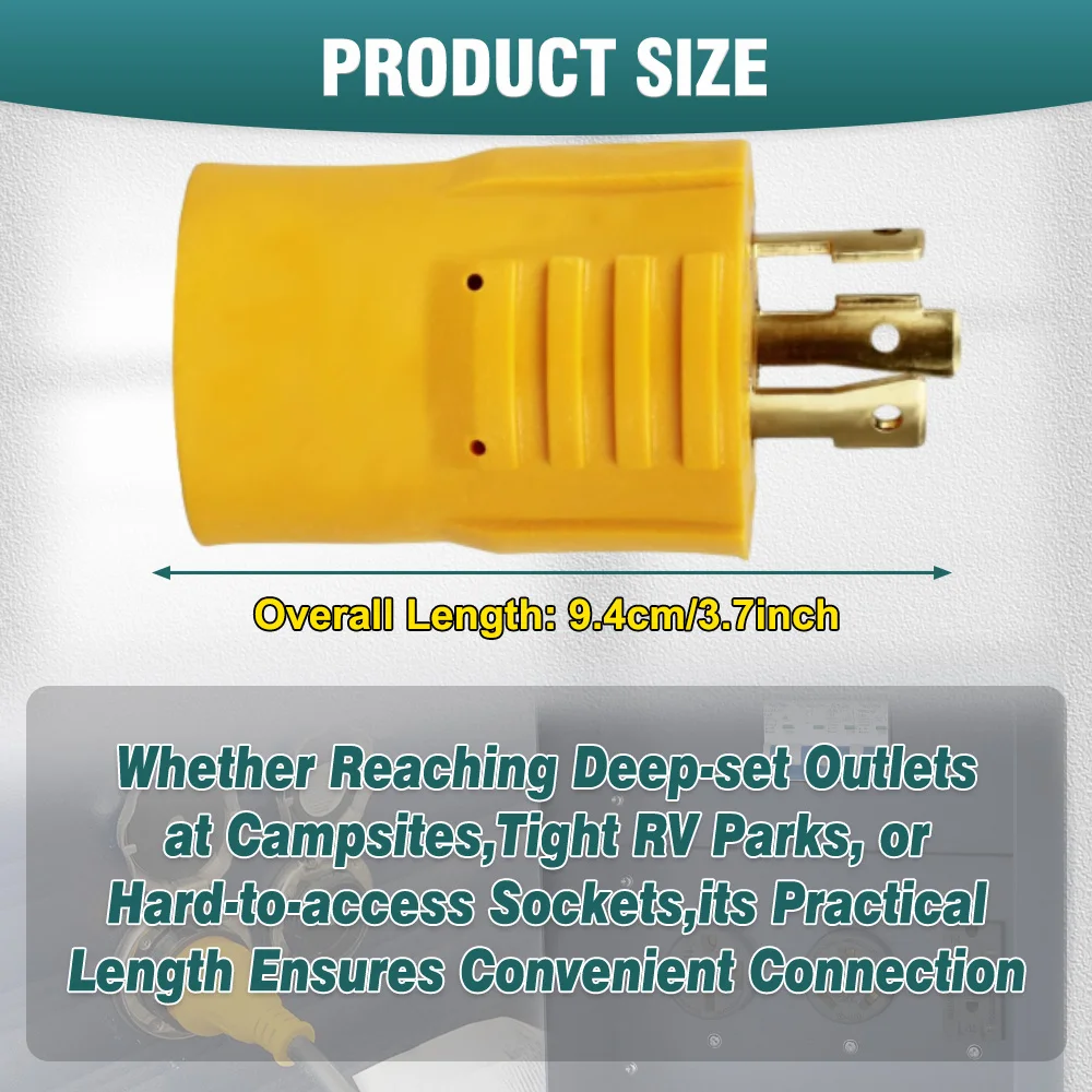30A to 15A Shore Power plug Generator Adapter For NEMA L5-30P Male to 5-15R/5-20R or 6-15/20R Female US Plug Type Standard
