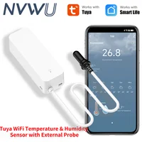 Tuya WiFi Zigbee Temperature Humidity Sensor With External Probe for Smart Home Hygrometer APP Monitoring For Aquarium Winery