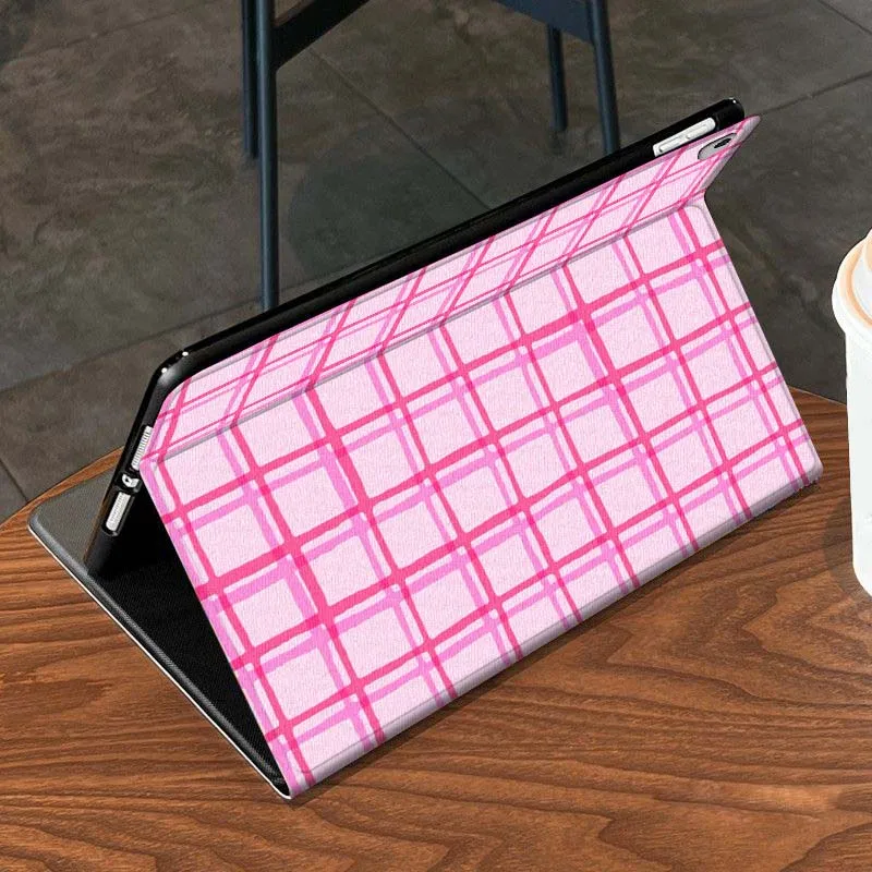 Creative Red Plaid Design Soft Tablet Case