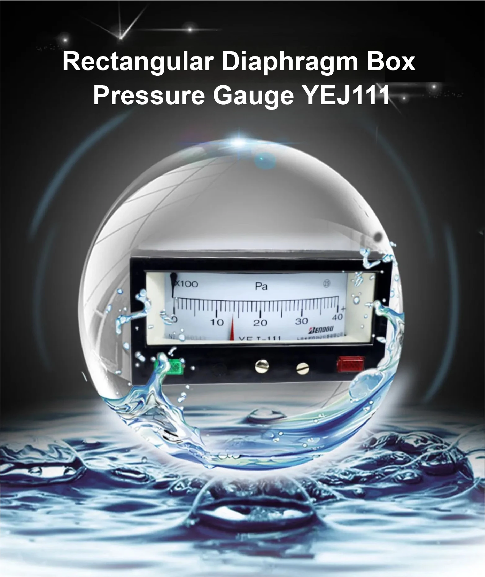 HVAC Rectangular Differential Pressure Gauge YEJ-111 Micro Air Manometer Diaphra