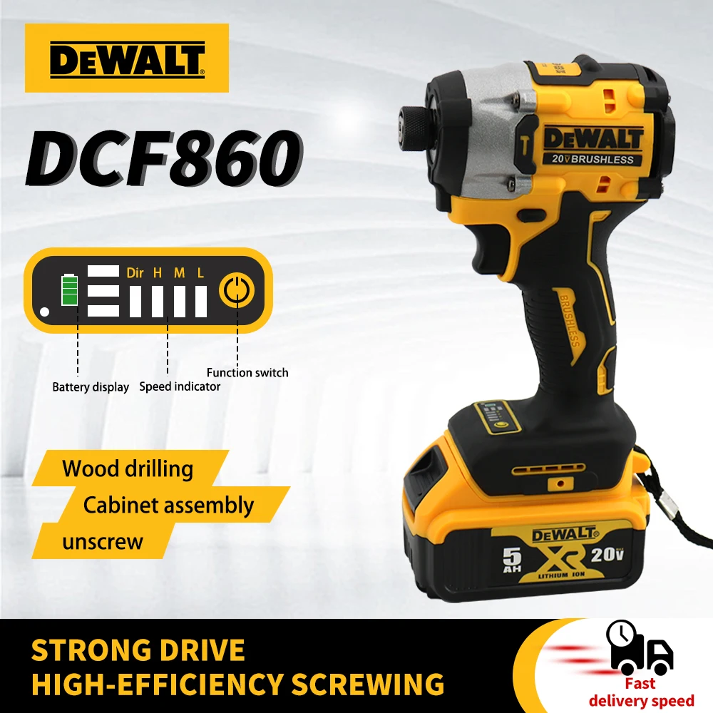 DEWALT DCF860 20V Battery Cordless Compact Drill / Driver Multifunctional Brushless Impact Electric Drill Power Tool 3