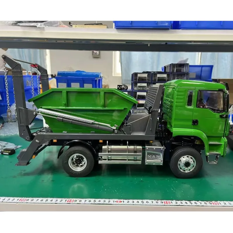 RTR LESU 4*4 RC Skip Loader Truck 1/14 Remote Control Hydraulic Metal Dumper 3-speed Swing Arm Dump Car Model Light Sound System 3