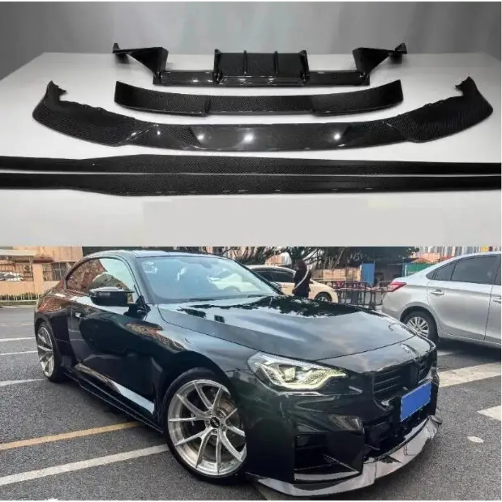 Real Dry Carbon Bumper Front Lip Rear Trunk Diffuser Spoiler Side Skirt R44 Full Body Kit for BMW G87 M2