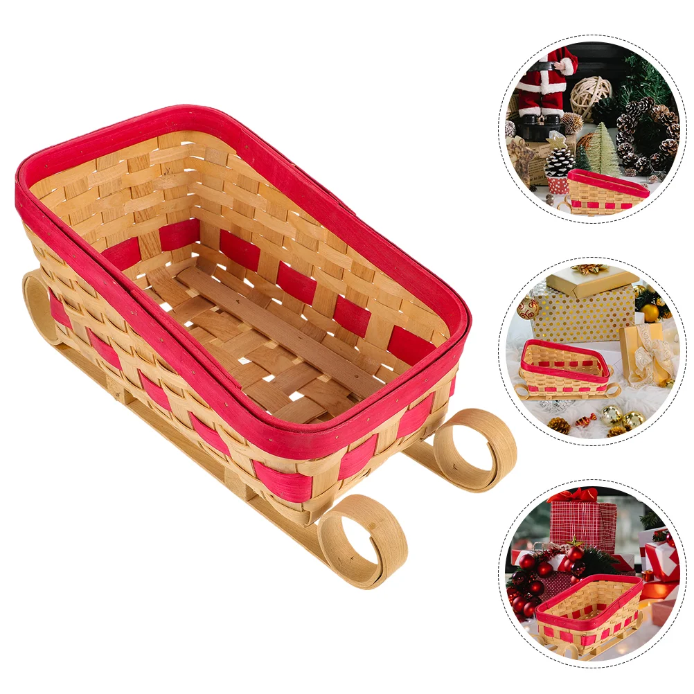 

Christmas Sleigh Holiday Festival Decor Bamboo Sleigh Party Table Ornament Christmas Decoration