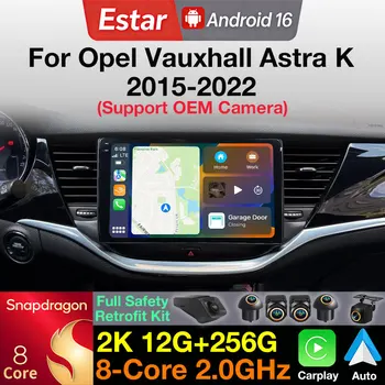 Autoradio Android 16 per Opel Vauxhall Astra K 2015-2022, Unità Principale con CarPlay Wireless, Navigazione GPS Auto, Schermo QLED con Telecamera a 360°