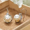 Huitan – boucles d'oreilles pendantes en fausses perles pour femmes, bijoux de fiançailles délicats, modernes et chics, accessoires d'oreille charmants et exquis