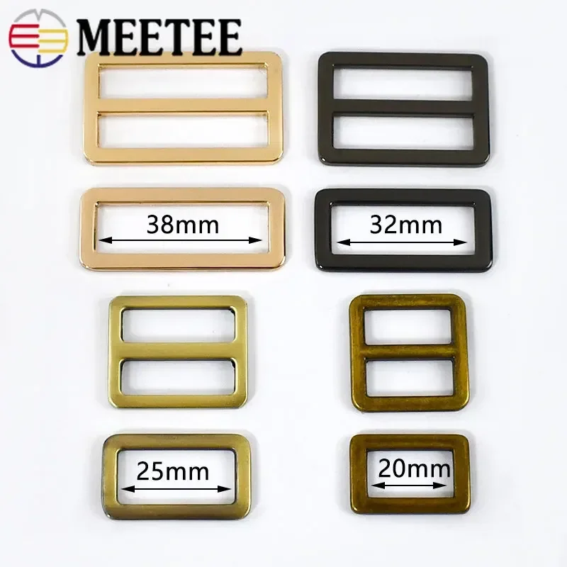 Metal Ring Buckles for Bag Strap Tri Glide Slider Clasp Webbing Dog Belt Adjuster Hooks DIY Hardware Accessories 5/10Pcs 20-50mm