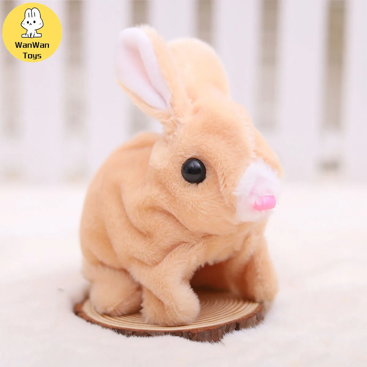 Electronic Rabbit Toy Electric Short-Haired Black-Eyed Simulates Will Jump