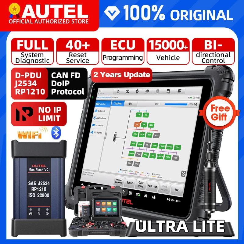 Autel MaxiCOM Ultra Lite Automotive Diagnostic Scanner VCMI ECU Programming Coding Tools PK Ultra MS909