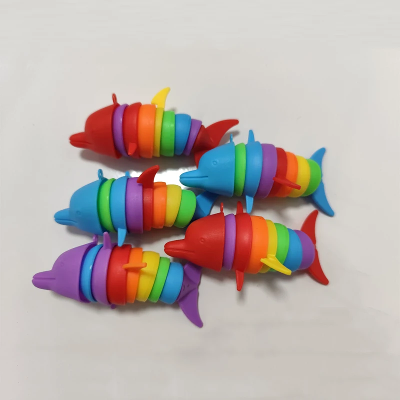 Colorful Slug lobsterToy Articulated Flexible 3D Slug Fidget Toy All Ages Relief Anti-Anxiety Sensory Toys for Children 6