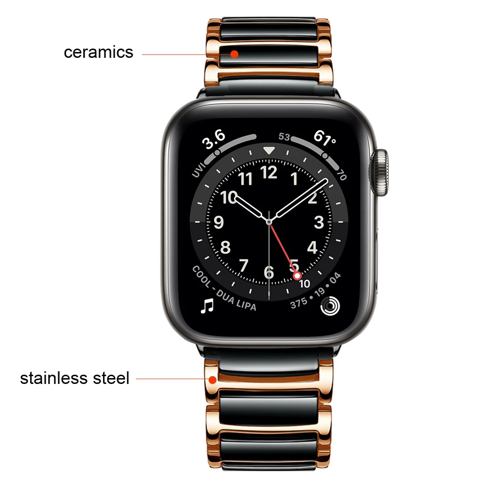 Ceramic Metal Strap for Apple Watch Ultra2 9 8 7 49mm 45mm 41mm Correa Bracelet Wristband IWatch 6 5 4 SE 44mm 40mm 3 42mm Band