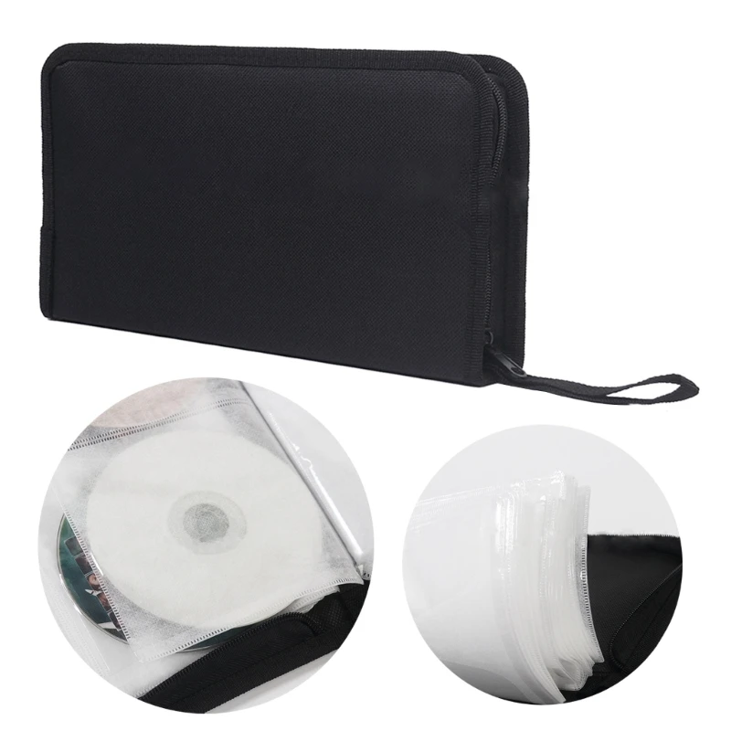 CD DVD Storage Bag cd dvd storage case 80Pcs Storage Case-DVD Booklet Holder DVD Discs Fabric Cloth Handbag Case