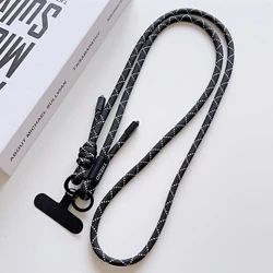 Enhanced Universal Double - Sided Adjustable Mobile Phone Lanyard with Crossbody and Shoulder Strap Options, Anti - Loss Design - Polyester / Nylon (Black)