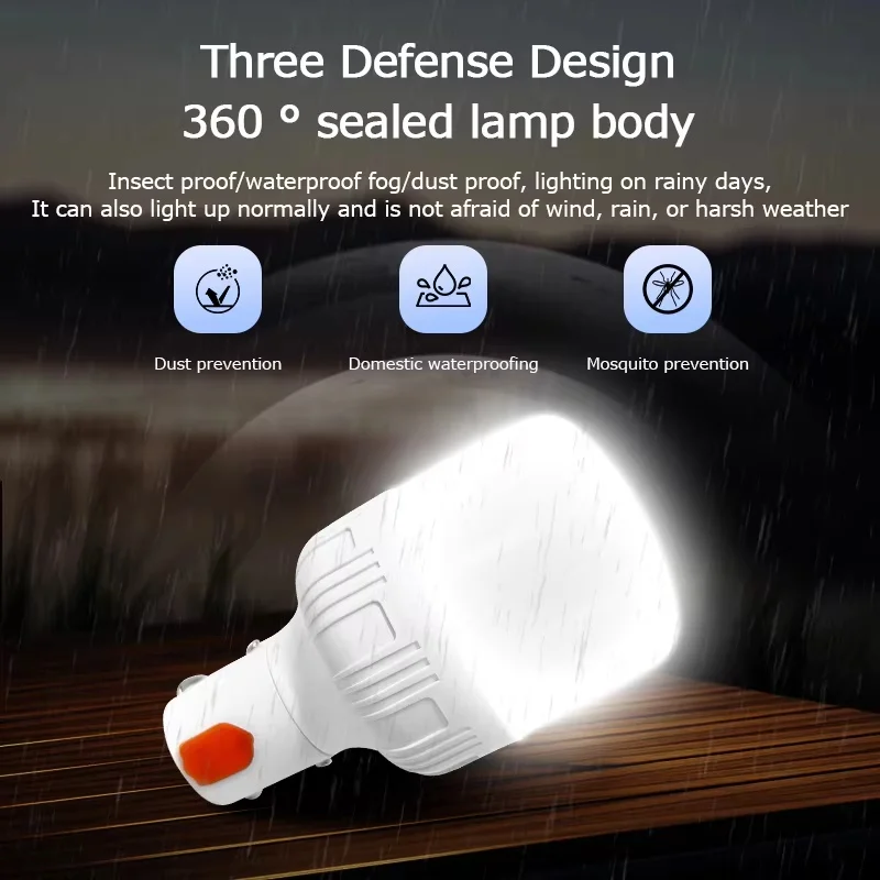 Portable Rechargeable Dimmable LED Waterproof Camping Brightness Light Outdoor Tent Light Emergency Night with Hook