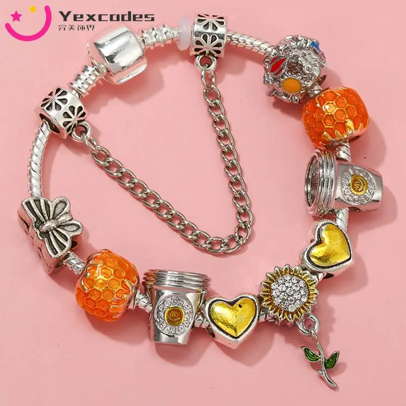 

Yexcodes яркая подсолнухая кофейная кружка Золотая тонкая ремешок посеребренный браслет женская брендовая бижутерия