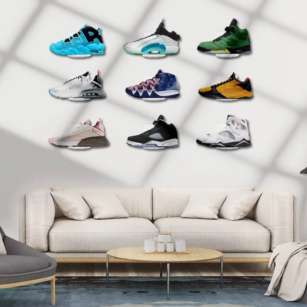 

6Pcs Acrylic Floating Shoe Rack Basketball Shoes Display Racks Sneaker Holders