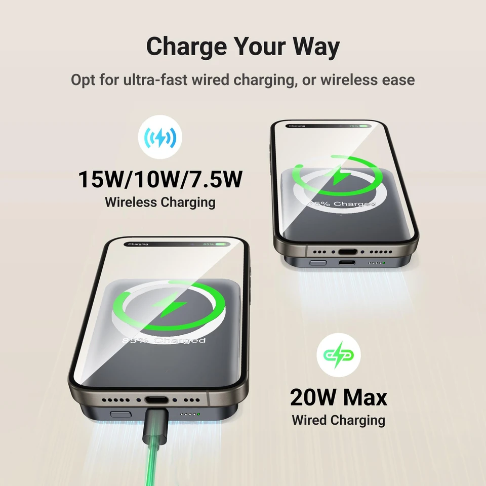 Portable Magnetic Wireless Power Bank 5000mAh