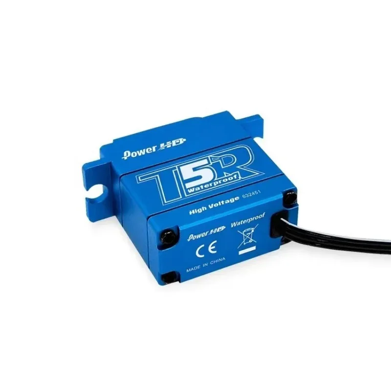 Vue de côté du POWER HD TR5 Mini Servo étanche pour TRAXXAS 14303 RC avec engrenages visibles.