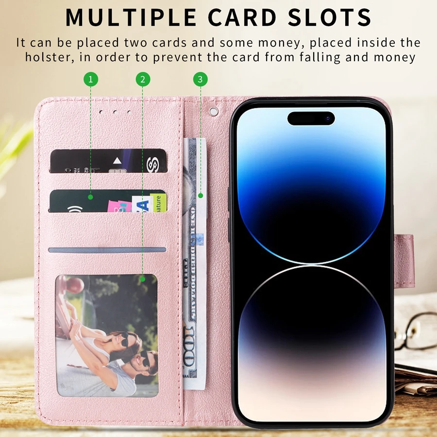 TECH CIRCLE for iPhone 14 Pro Max Case Wallet,RFID Blocking,Luxury PU  Leather Kickstand Flip Cases for Women Men,Card Holder Cash Slots,Magnetic