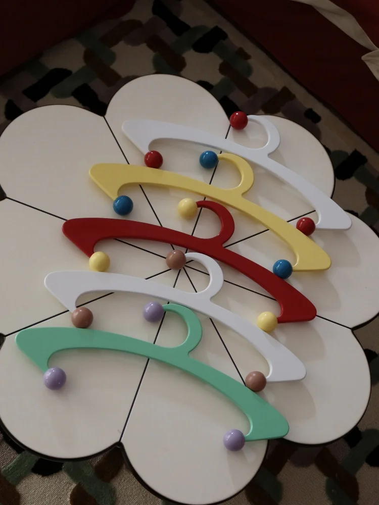 Rainbow clothes hanging round ball trick series clothes hanging solid wood hanger antique brace 8