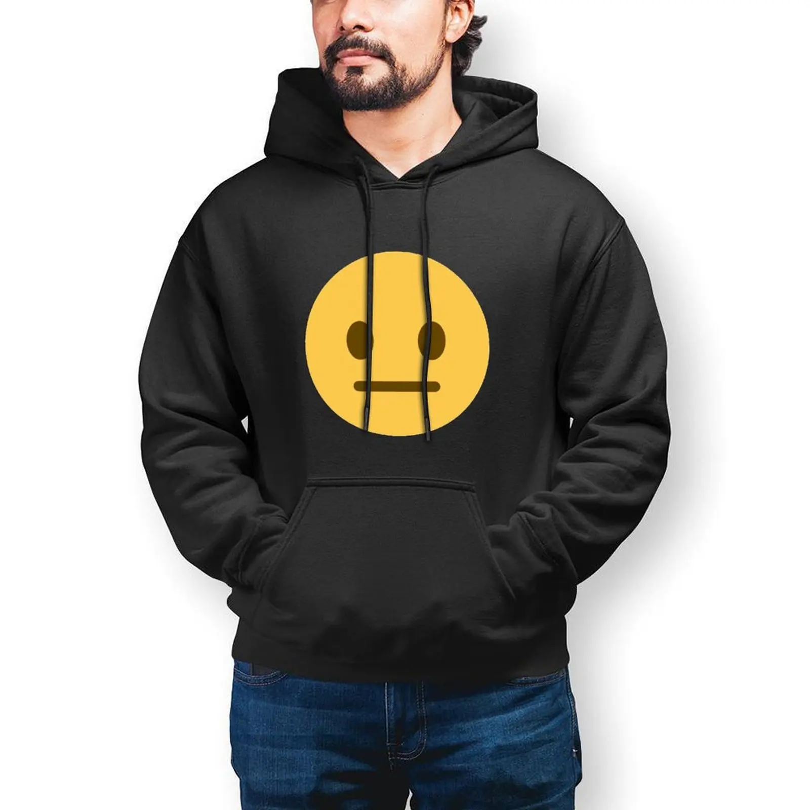 

Cute Neutral Face Casual Hoodies Laugh Face Harajuku Cotton Sweatshirts Winter Long Sleeve Street Wear Oversized Pullover Hoodie