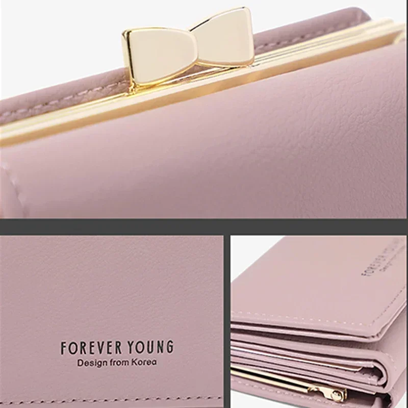 Fashionable Women Short Wallet Cute Casual Japanese Student Wallet Korean Version Simple Triple Fold Large Capacity Zero Wallets 5