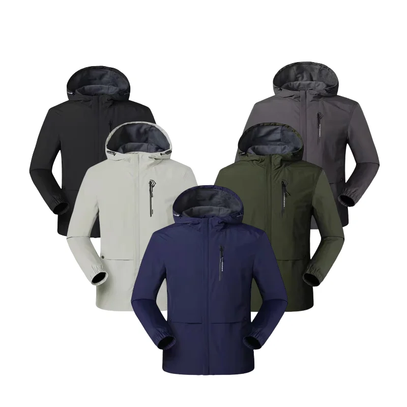 Men's Hooded Windbreaker with High Density,Comfortable and Stylish, Perfect for Outdoor Travel,  Mountaineering Jacket