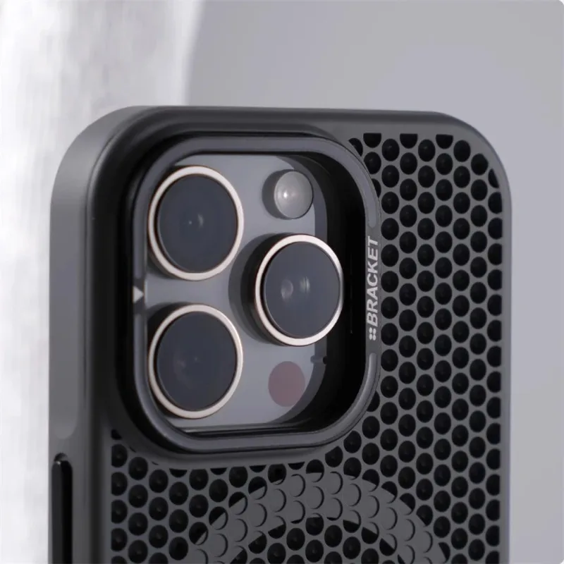 Invisible Lens Holder Honeycomb Cooling Case with Magnetic Wireless Charging Armor Cover