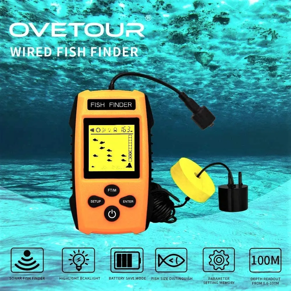 新しい ソナー付きポータブル魚群探知機,釣りアラート,水中調節器,検出 モニター5型未満