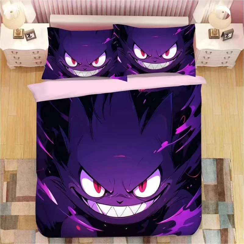 Pokemon Gengar Bedding Set Anime Pokemon Duvet Cover Comforter
