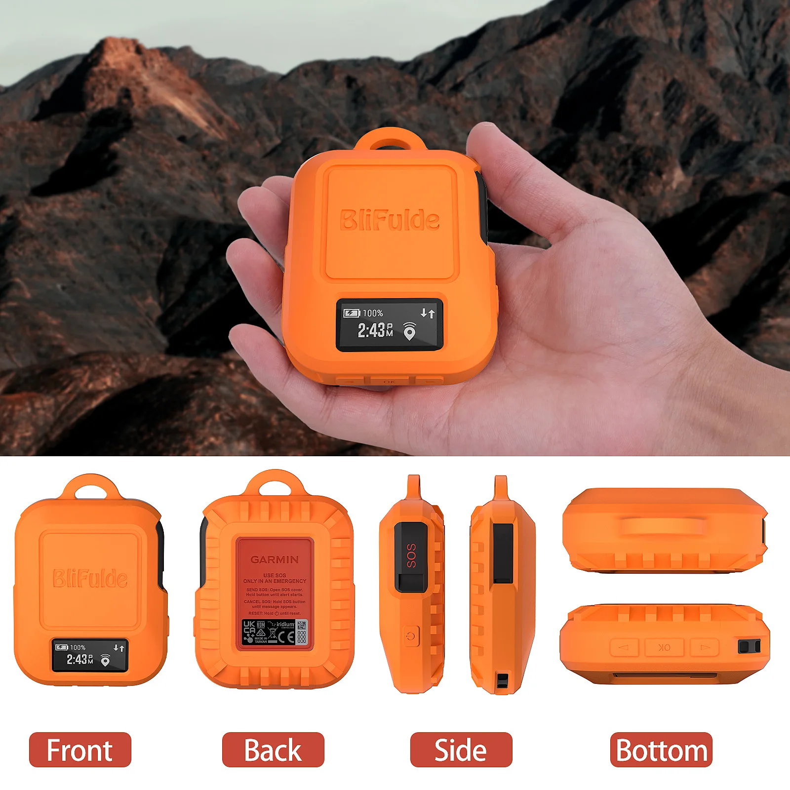 Durable Scratch-Resistant Silicone Protective Cover in Orange