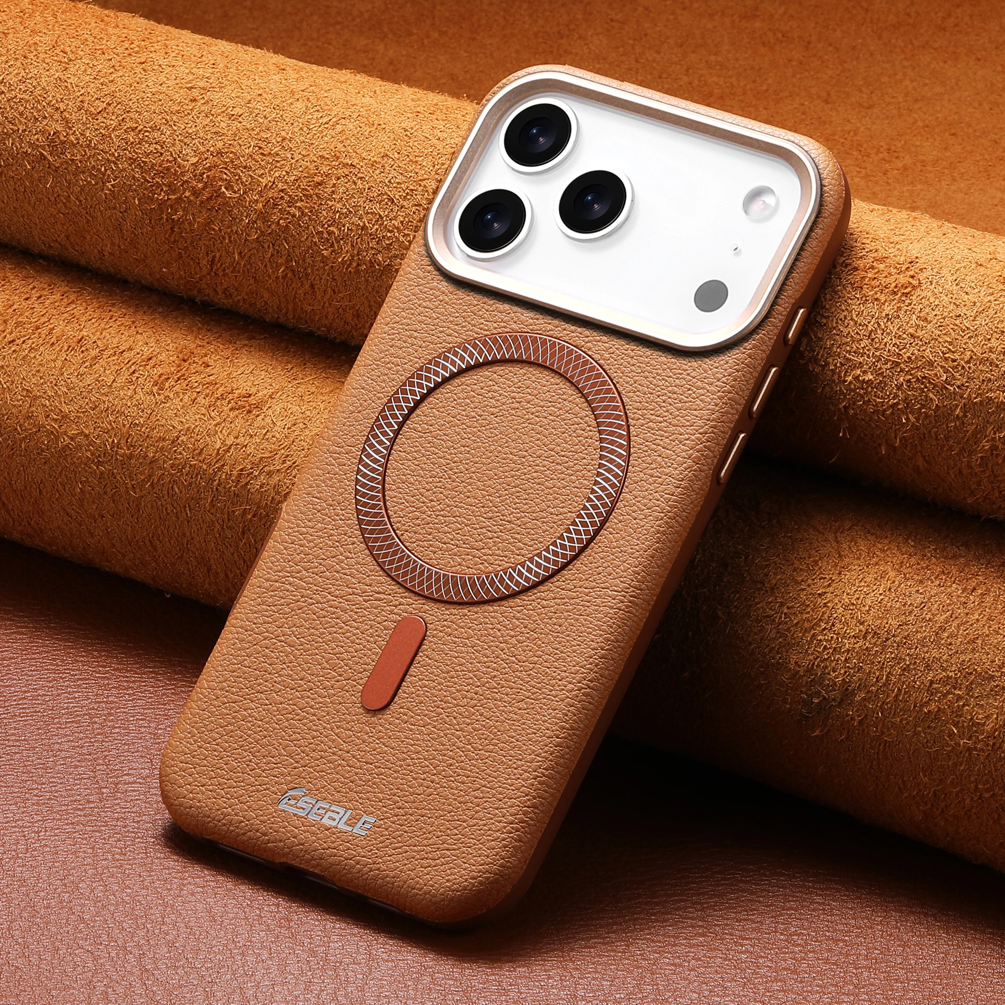 Luxury Magnetic Leather Phone Case with Magsafe - Wireless Charging & Shockproof Alloy Lens Cover