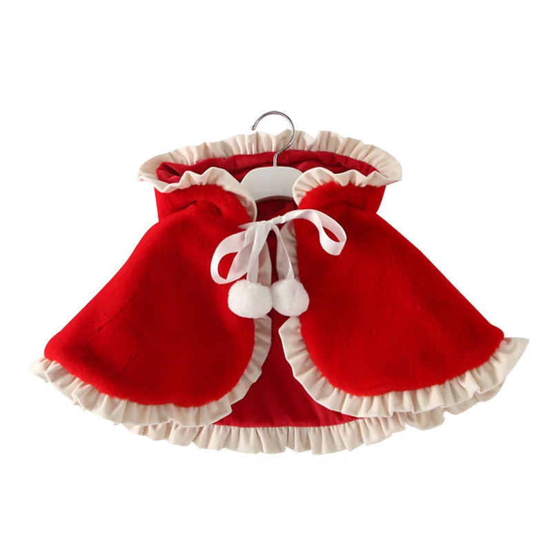 Winter New Girls' Plush Thickened High-density Rabbit Hair Girls Lolita Cape Shawl Coat