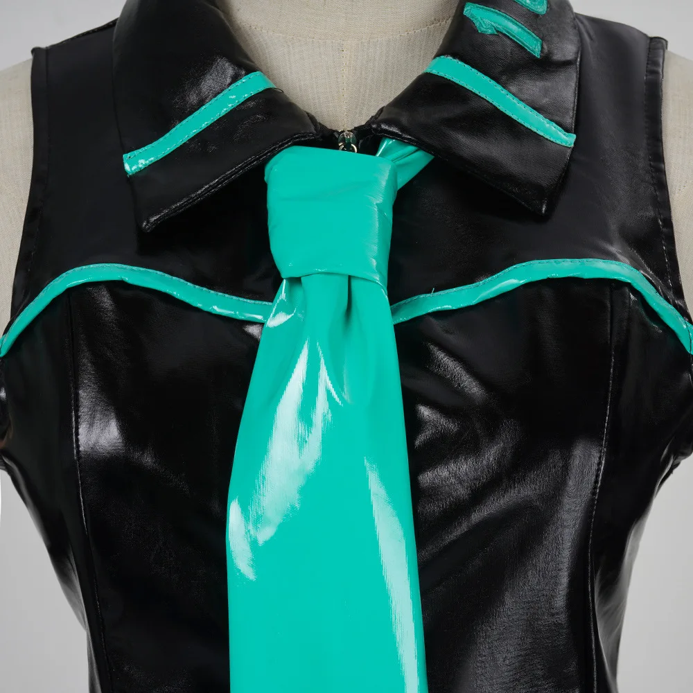 VTuber: Vocaloid Hatsune Miku | Black Dress Cosplay Costume Set 25 Hatsune Miku-Inspired Blue Dress Cosplay Costume for Women (Unofficial)