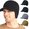 Men Winter Knitted Hat Outdoor Cycling Ear Protection Warmth Peaked Cap Casual Fashion Sunhat Bomber Skullies Beanies 55-60CM 2