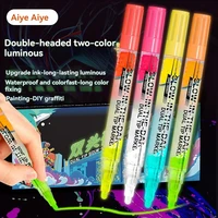 8 Colors/set Neon UV Fluorescent Acrylic Paint Pens, Paint Markers, Glow in The Dark Bright DIY Luminous Marker Pen Art Supplies 1