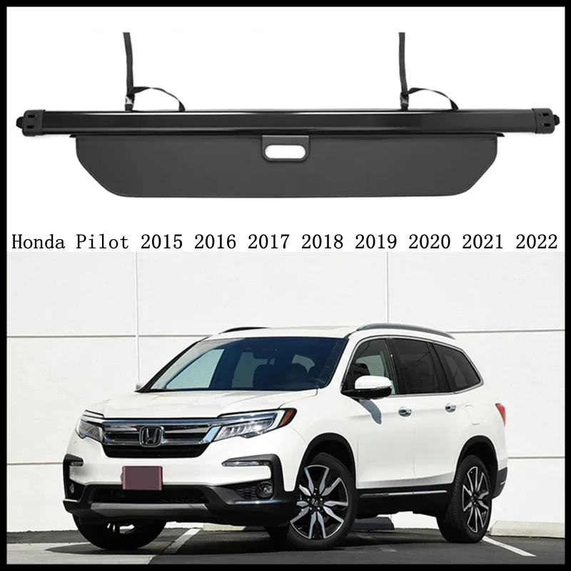 Rear Cargo Cover For Honda Pilot 2015 16 17 18 19 20 21 Privacy Trunk Screen Security Shield Shade Modification Parts