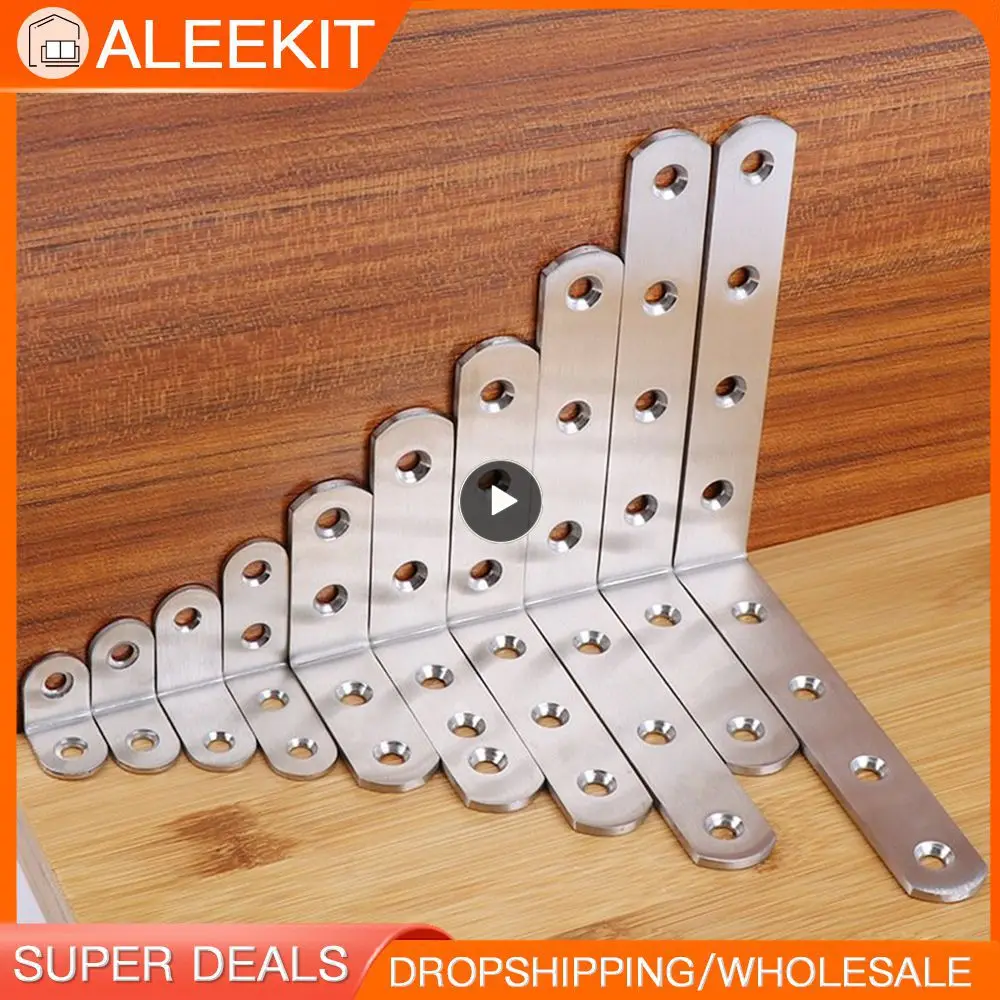 Stainless Steel Corner Braces Drawer Shelf Bracket 90 Degree Angle Furniture Door Cabinet Screens