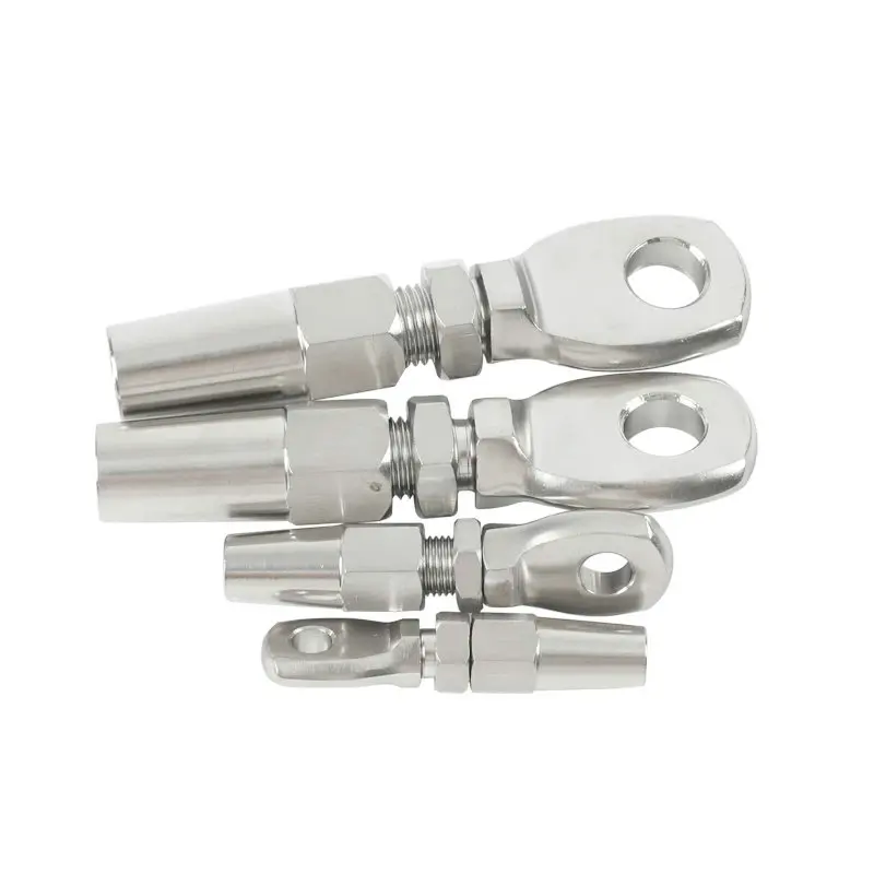 marinha grau de aco inoxidavel olho sem swageless terminal para cabo corda fio diy montagem kit balaustrada ferragem 05