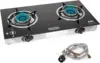 Burner Stove w/Auto Ignition LPG Tempered Glass Outdoor Propane Portable Camping Cooktop Range 2-Burner Gas Burner 1