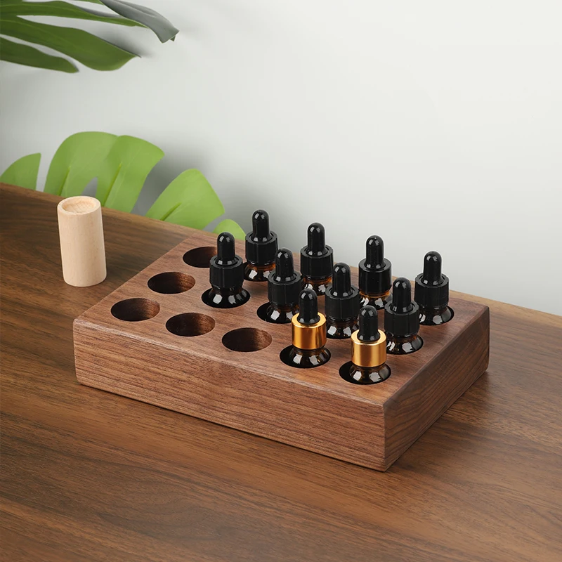 

Black Walnut Solid wood Aromatherapy essential oil storage display box High-end finishing rack cosmetic storage box