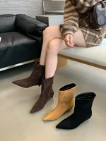 Eilyken Autumn Winter Pointed Toe Ankle  Boots Women Designer Vintage Thin Low Heel Shoes Modern SHort Botas Zapatos De Mujer
