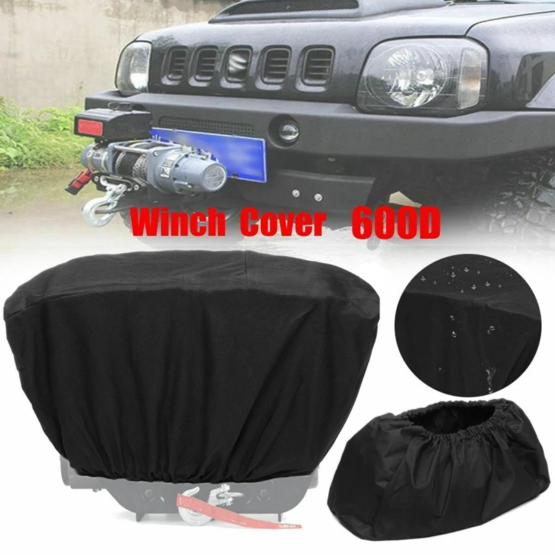 

Black 600D Oxford Textile Winch Dust Cover Soft Waterproof 8000-17500LB Capacity