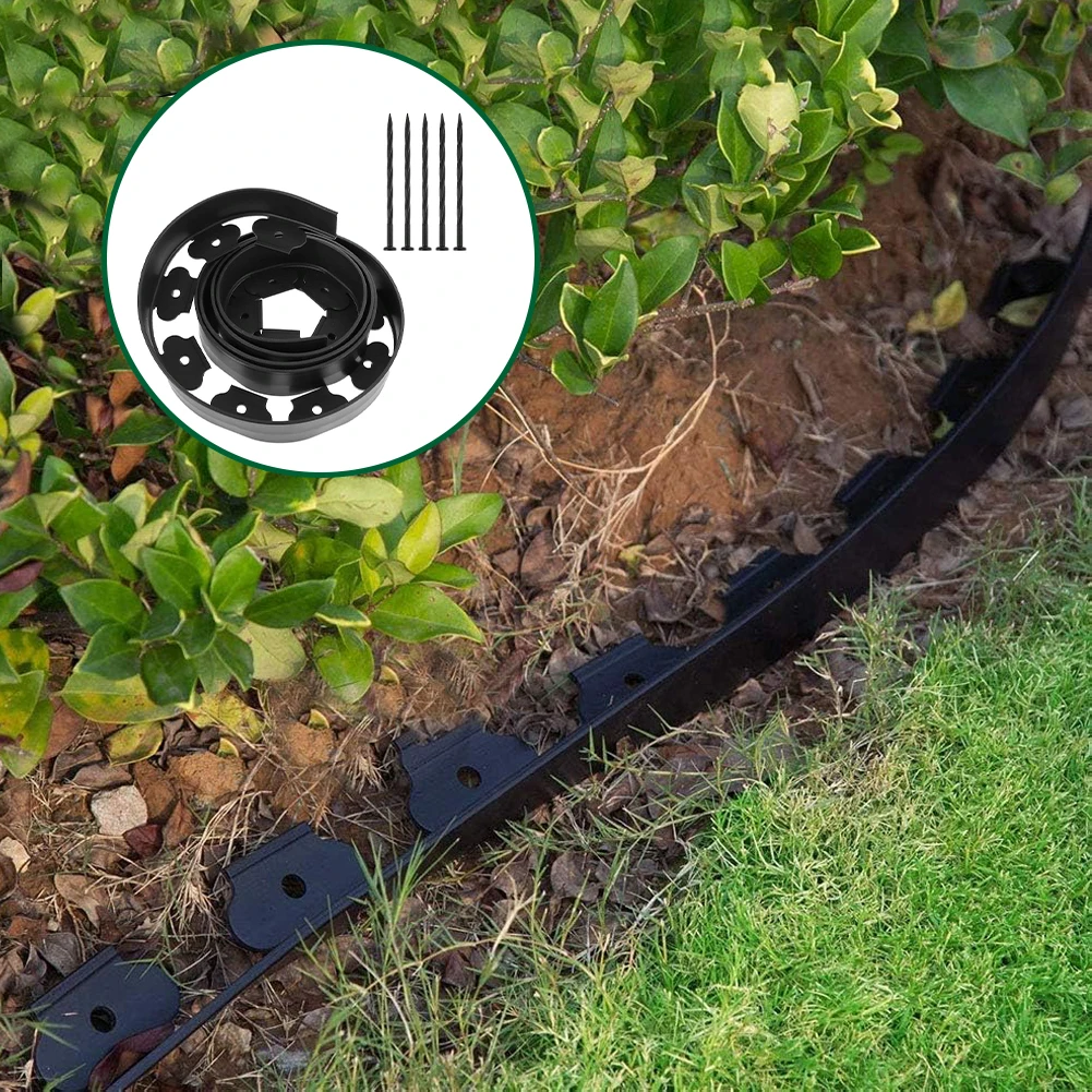 【Breeins】Landscape Edging Length No Digging Garden Edging Kit Include 15/30 Spikes, Premium Yard Edging Fence with One Spike p